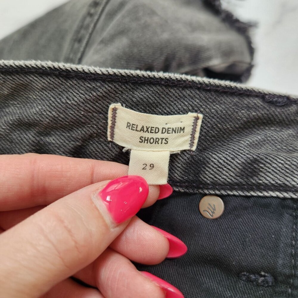 Madewell Grey Relaxed Denim Shorts Cut-Offs Classic Style Women's 29 - Picture 6 of 8